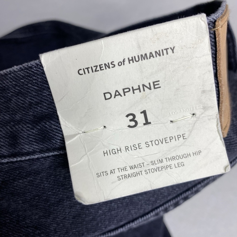 Citizens of Humanity Daphne High Rise Straight Stovepipe Leg Jeans Sz 31 Black - Picture 13 of 15